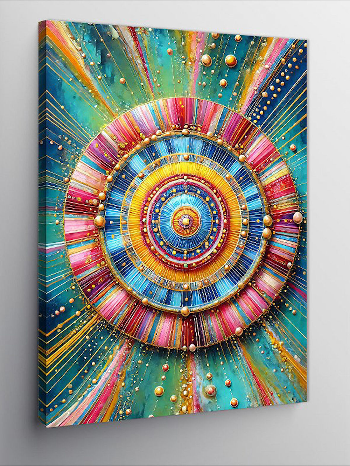 Kanvas Tablo Renkli Mandala Çizimi