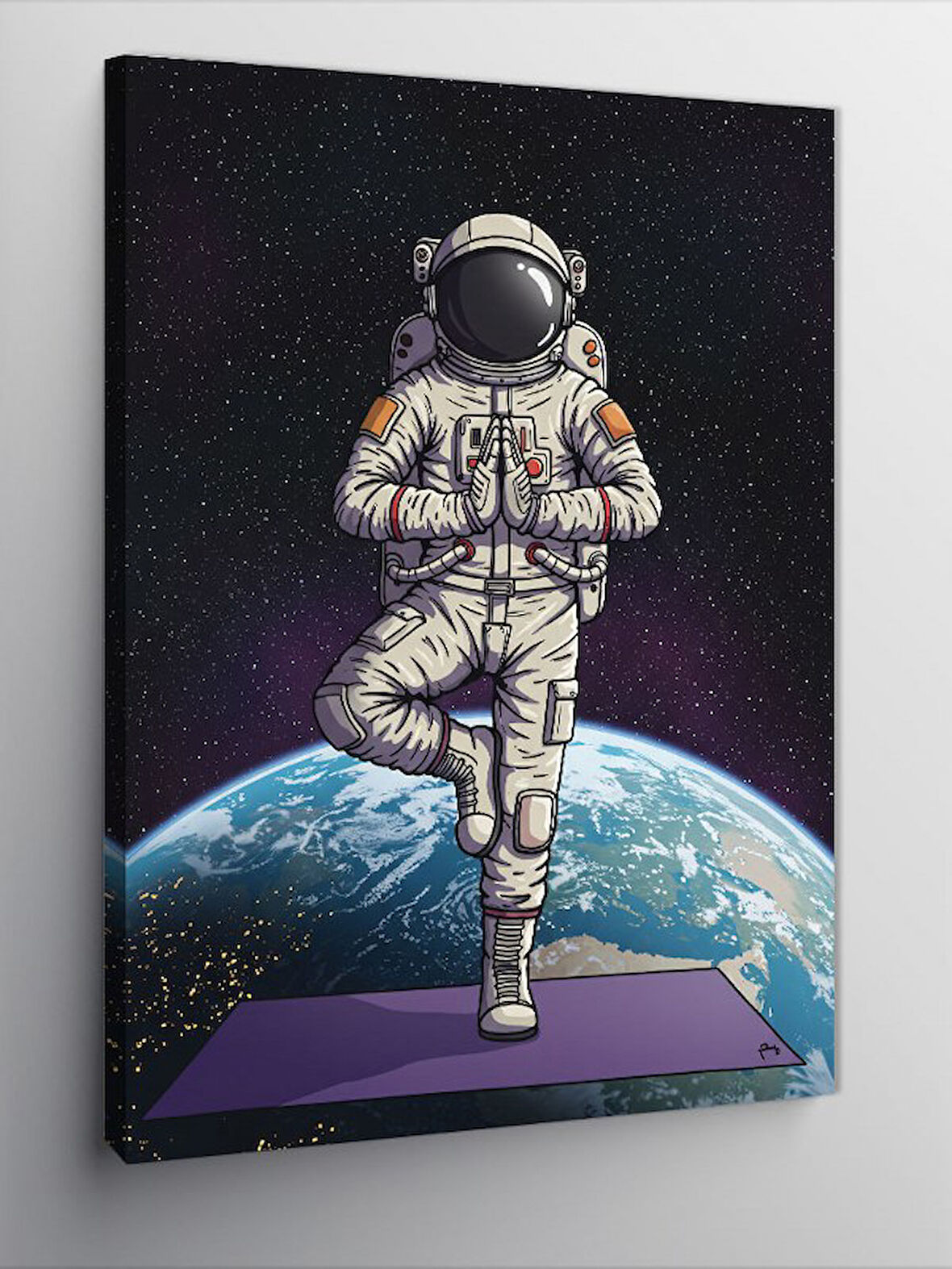 Kanvas Tablo Astronot ve Dünya Manzarası