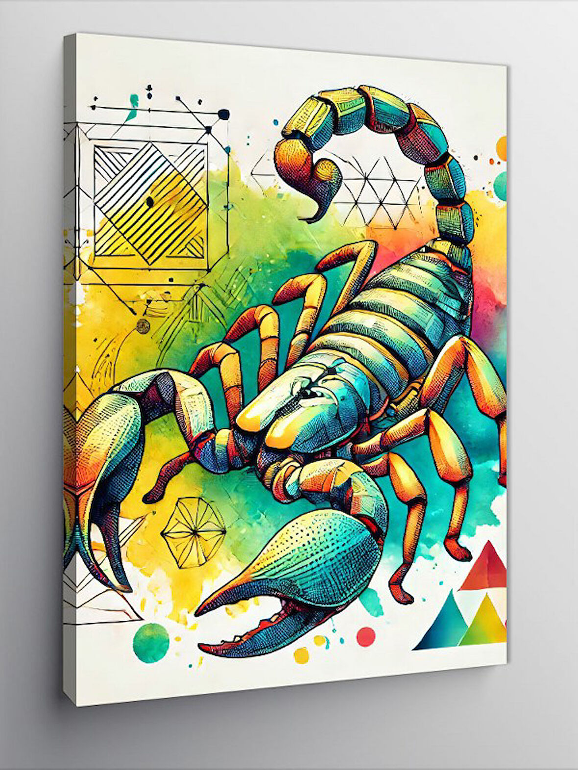 Kanvas Tablo Renkli Akrep Deseni
