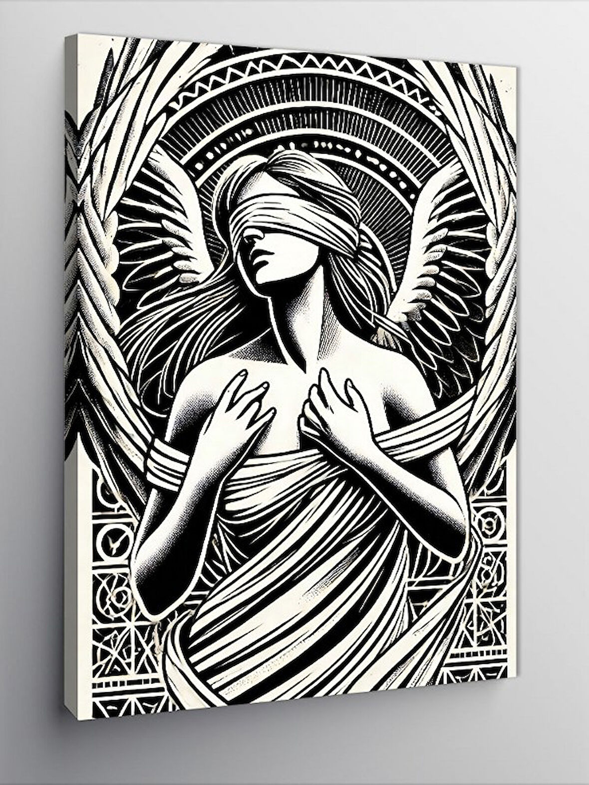 Kanvas Tablo Kanatlı Kadın Portresi