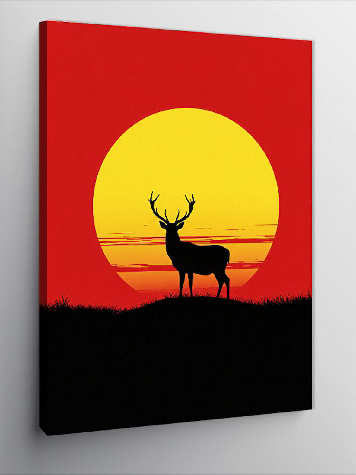 Kanvas Tablo Gün Batımında Geyik