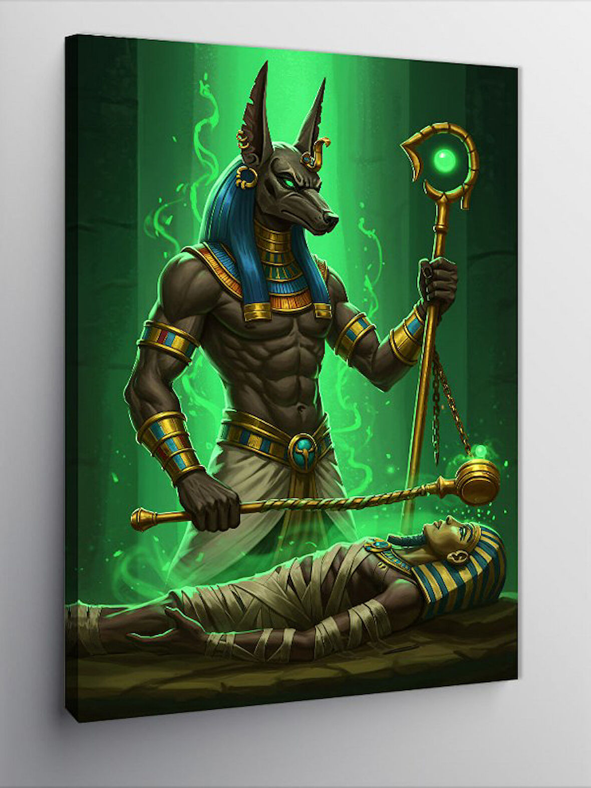 Kanvas Tablo Anubis ve Mısır Motifi