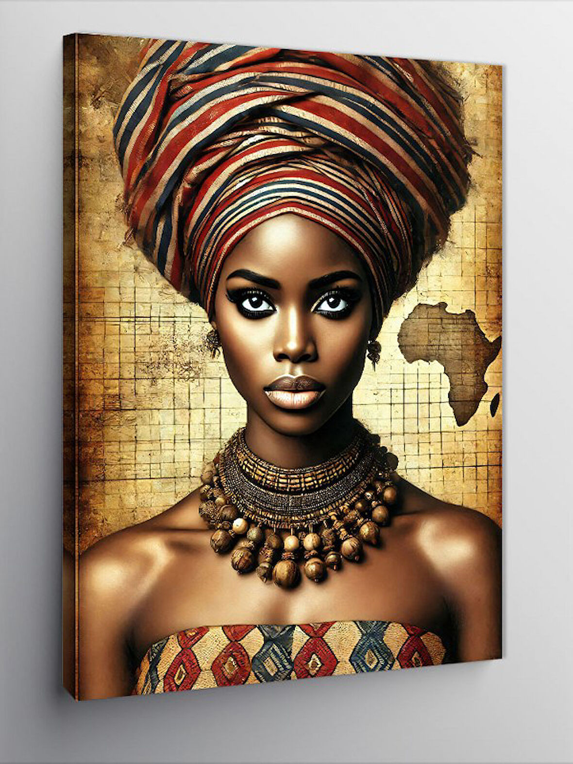 Kanvas Tablo Afrikalı Kadın Portresi