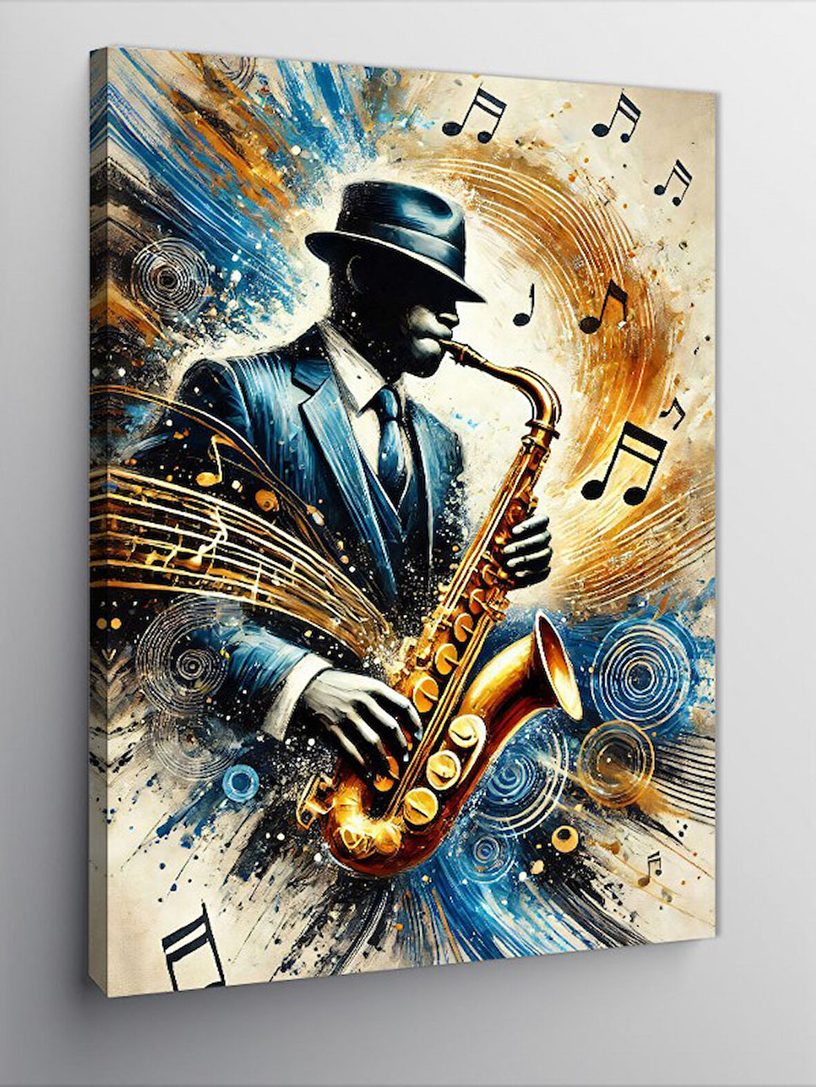 Kanvas Tablo Saksafon Çalan Adam