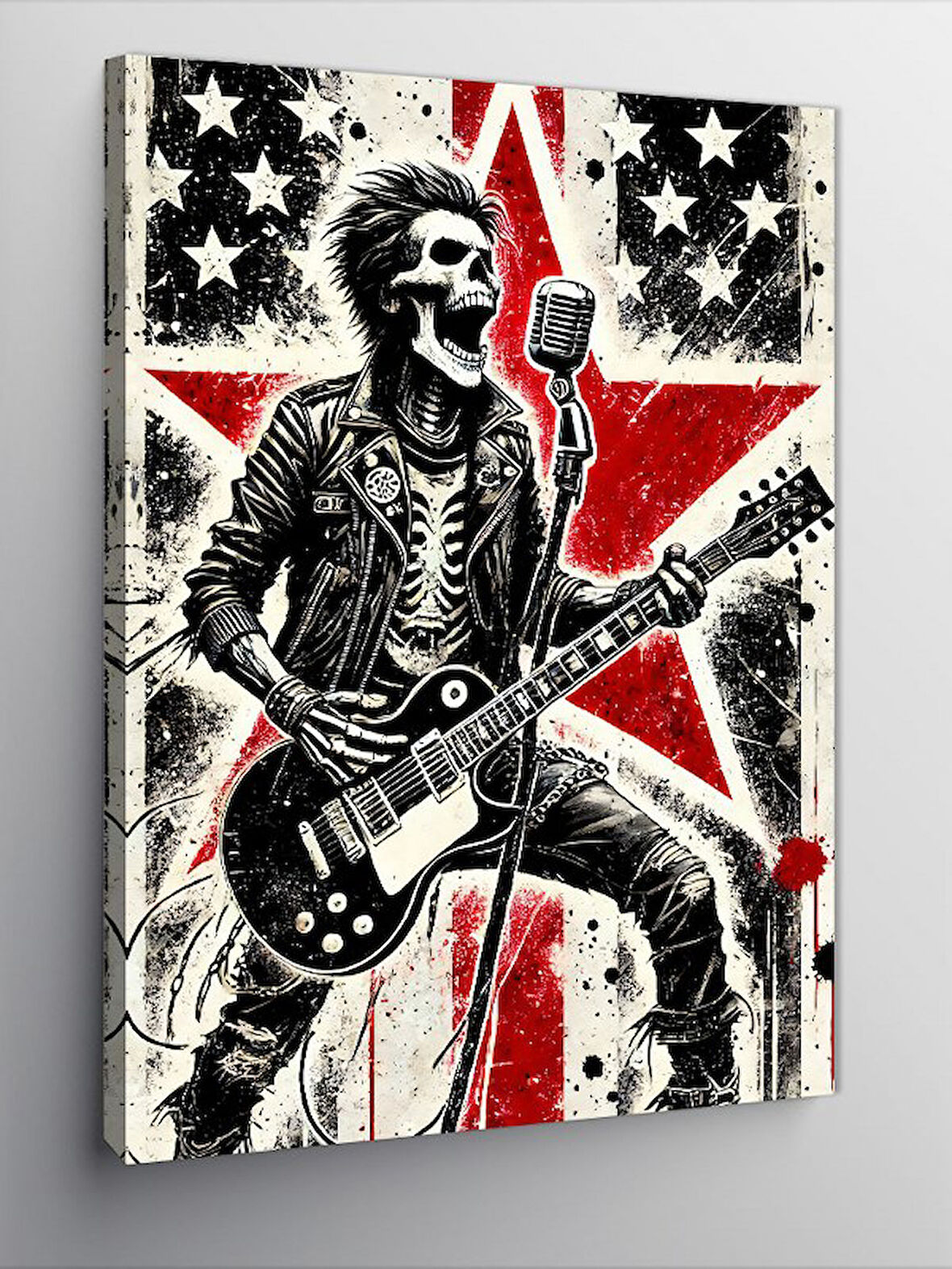 Kanvas Tablo Union Jack ve İskelet