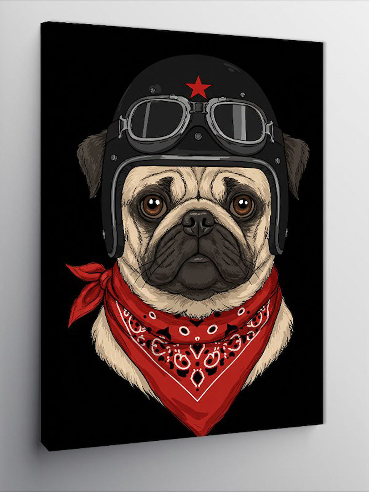 Kanvas Tablo Pilot Gözlüklü Köpek