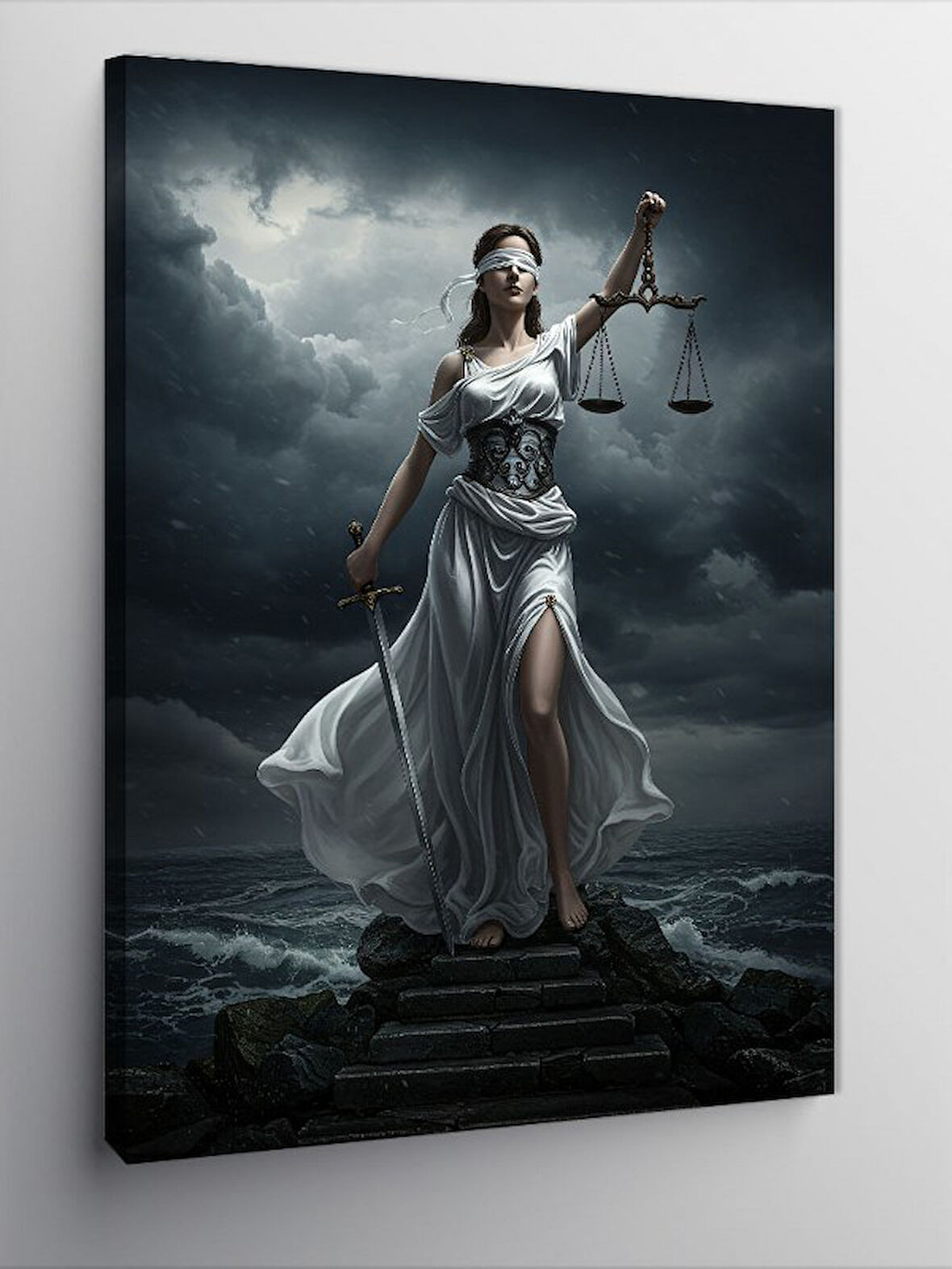 Kanvas Tablo Terazi Tutucu Adalet Kadını