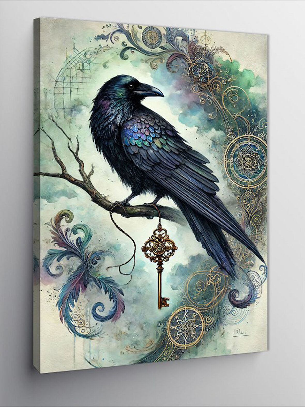 Kanvas Tablo Anahtar Tutan Karga Resmi