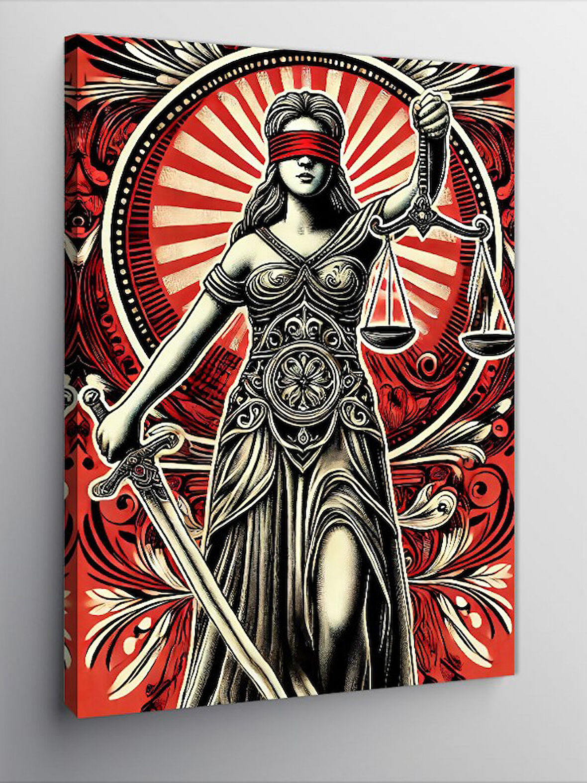 Kanvas Tablo Adalet Tanrıçası Temalı Kadın