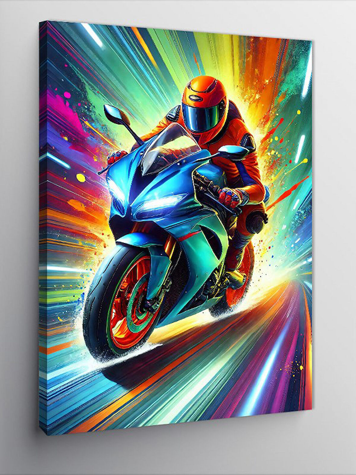Kanvas Tablo Hızlı Motor ve Neon Hareket