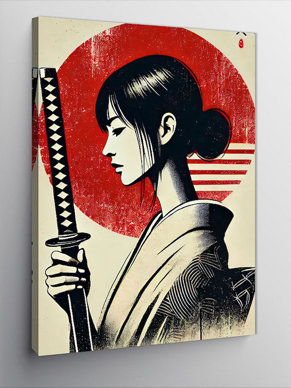 Kanvas Tablo Kılıçlı Japon Kadın