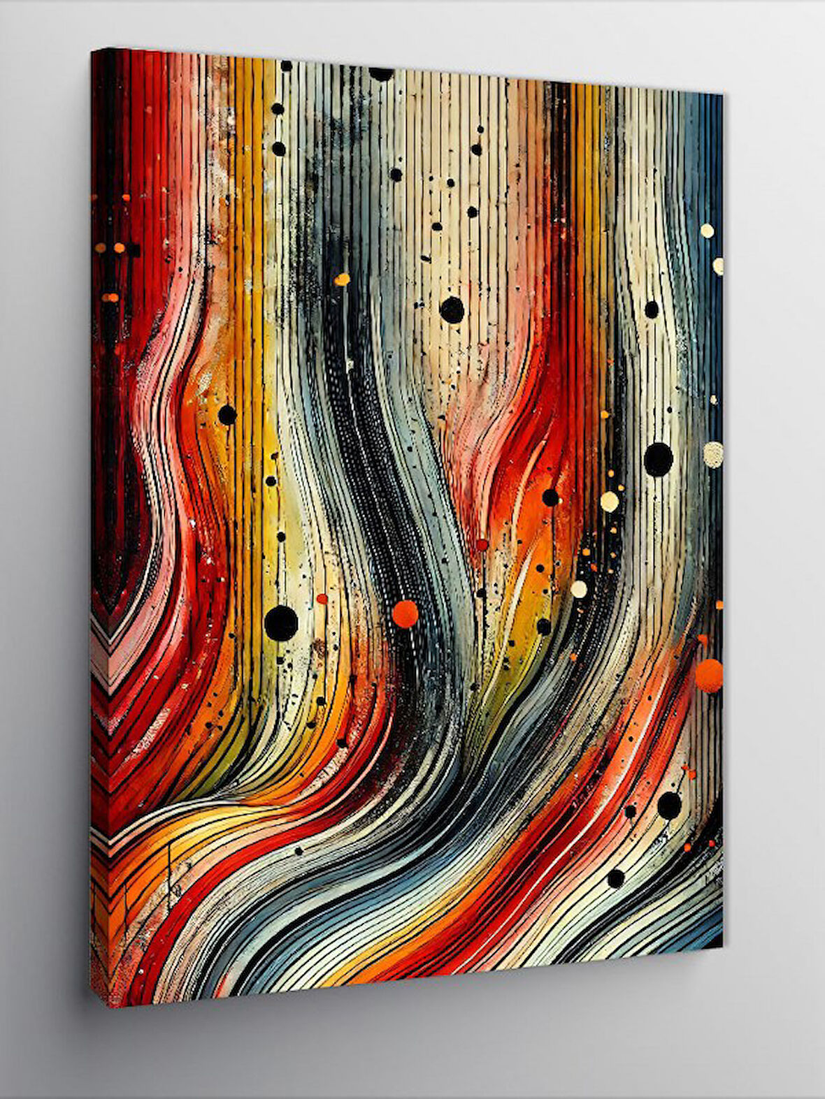 Kanvas Tablo Renkli Soyut Çizgiler