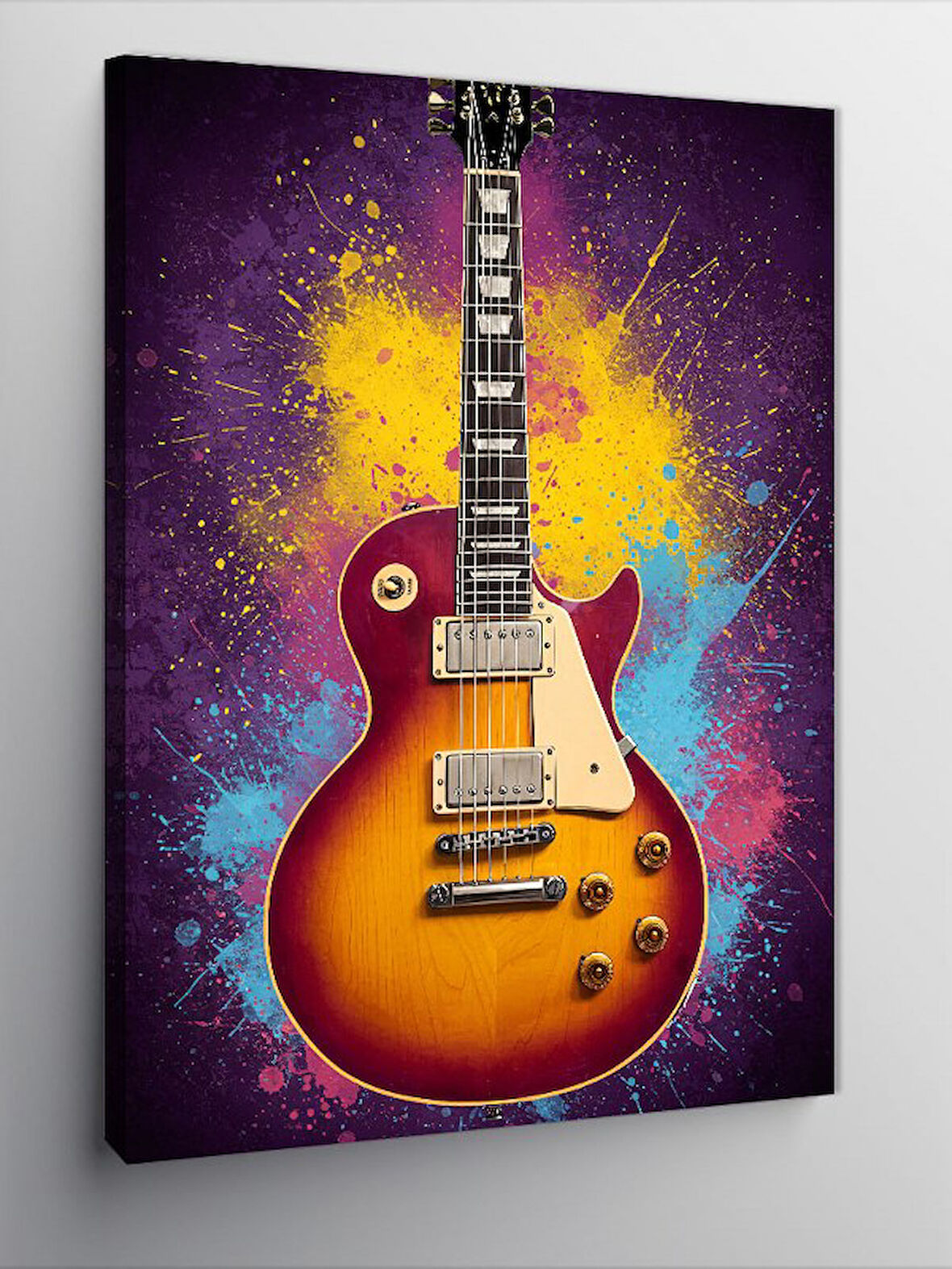 Kanvas Tablo Renkli Elektro Gitar