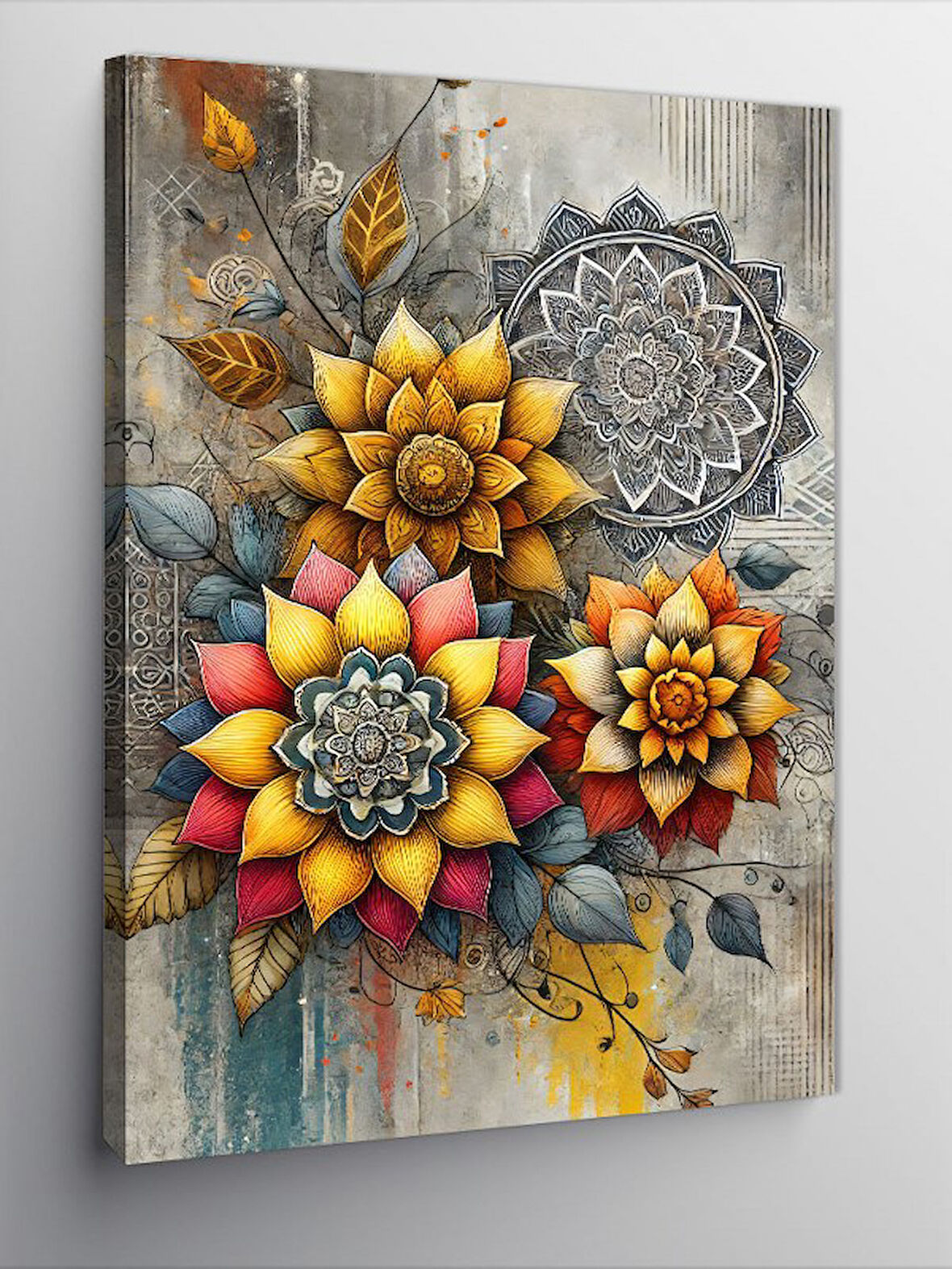 Kanvas Tablo Soyut Çiçek Deseni ve Zarafet