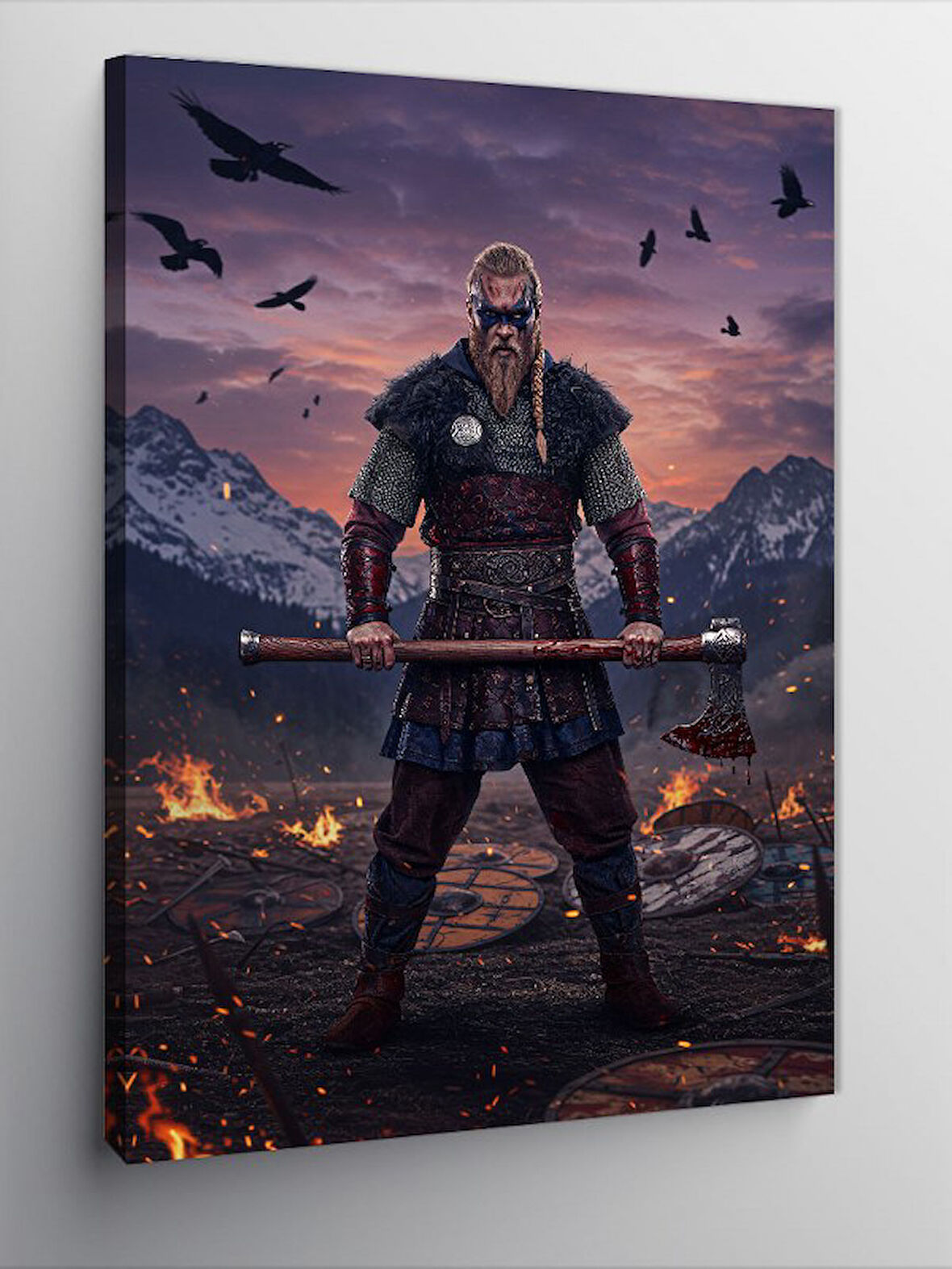 Kanvas Tablo Viking Savaşçısı ve Dağların Gücü