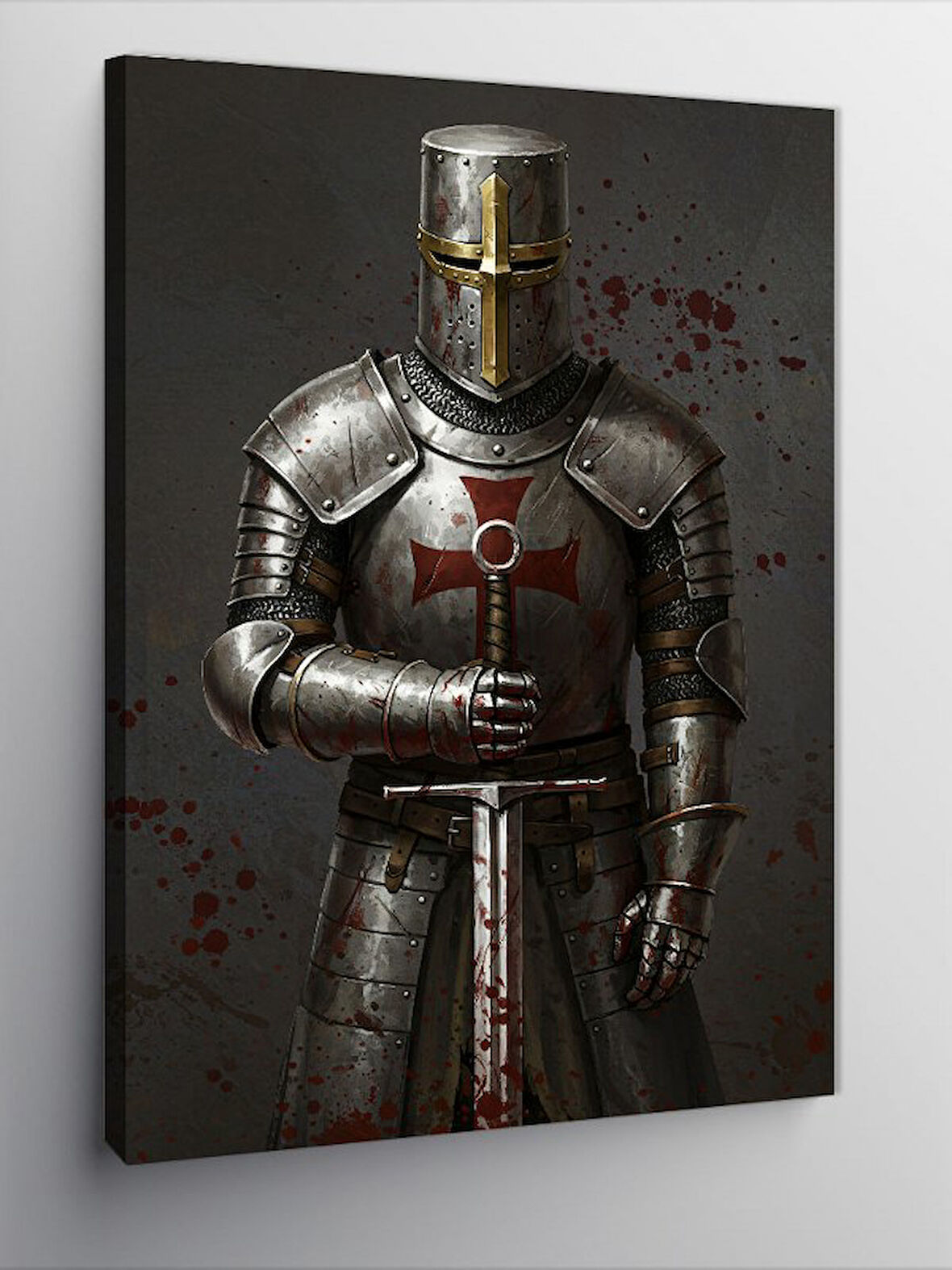Kanvas Tablo Zırhlı Şövalye ve Ortaçağ Savaşçısı