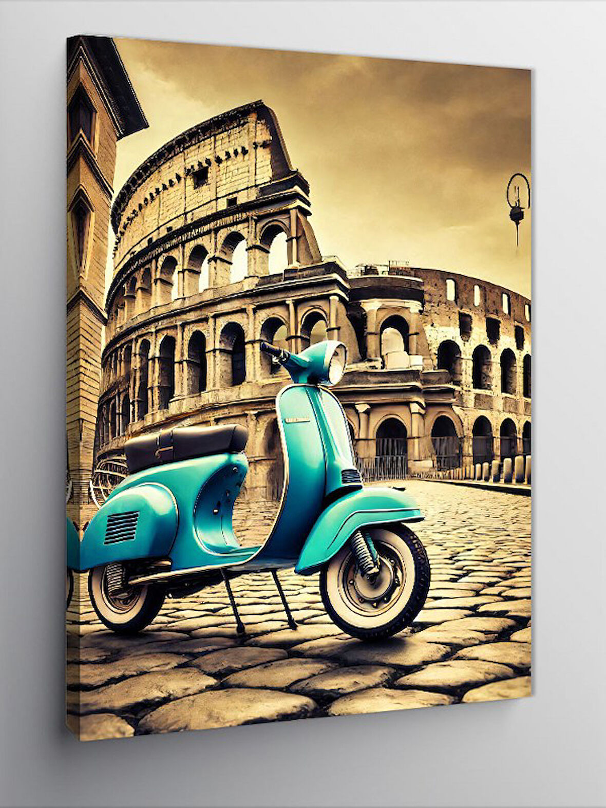 Kanvas Tablo Colosseum ve Retro Vespa