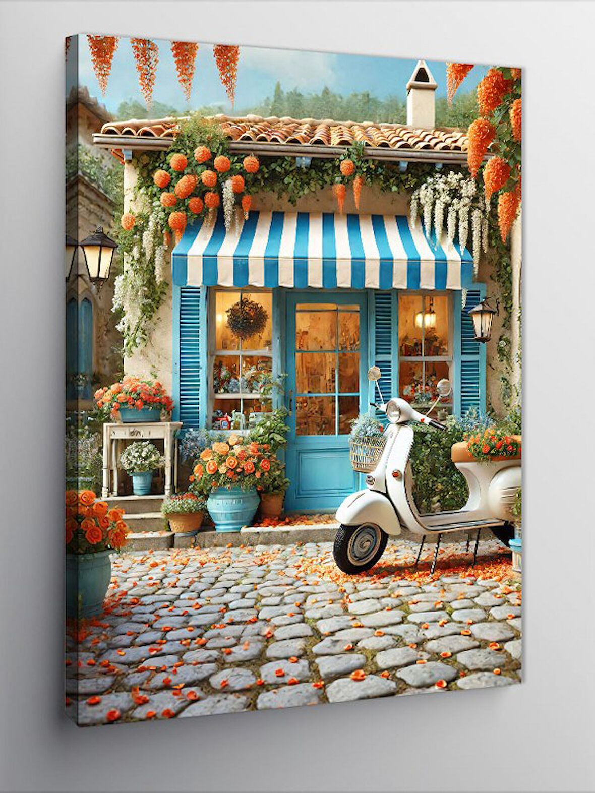 Kanvas Tablo Vintage Vespa Sokakları