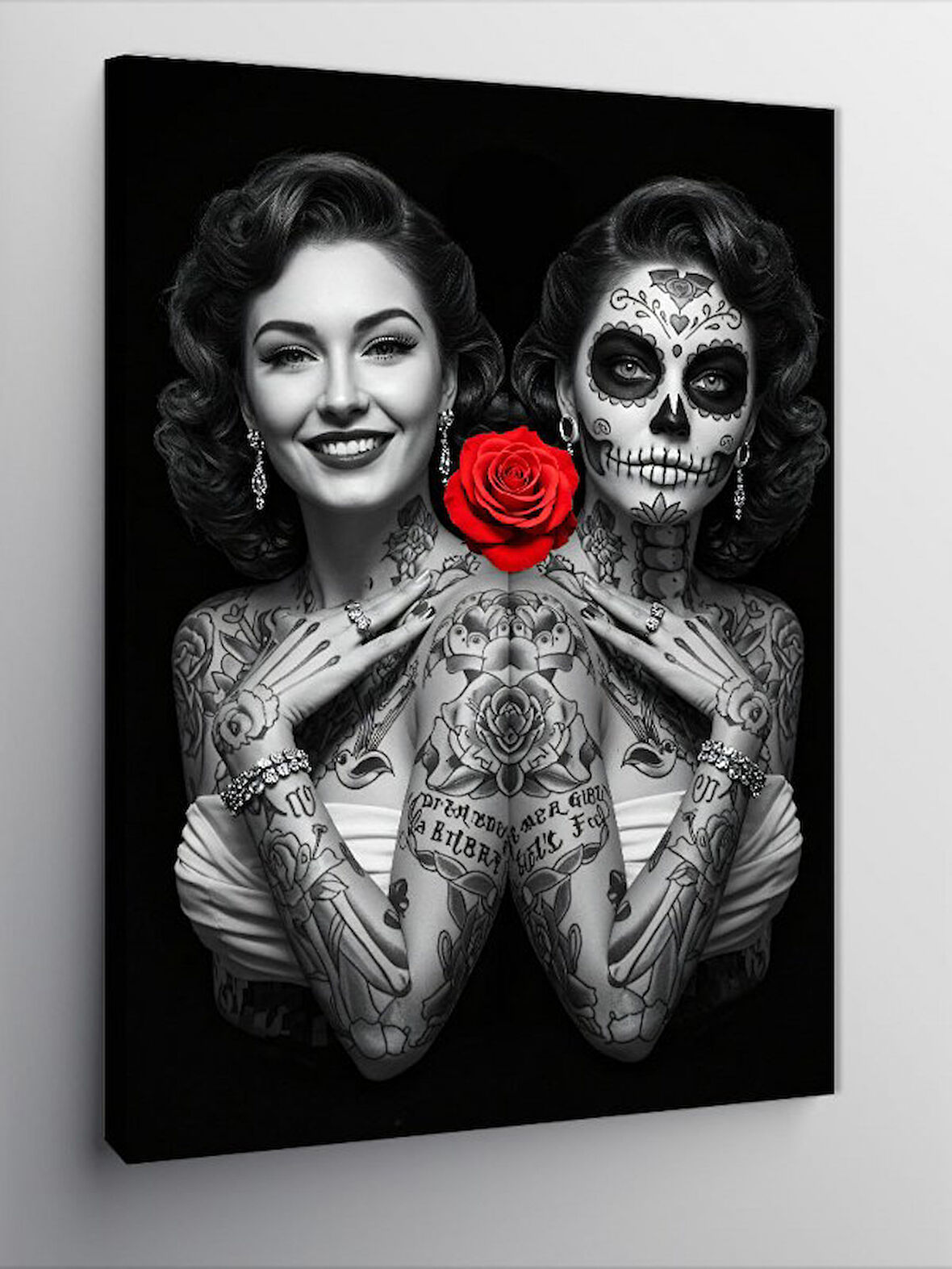 Kanvas Tablo Catrina Çift Ve Gül