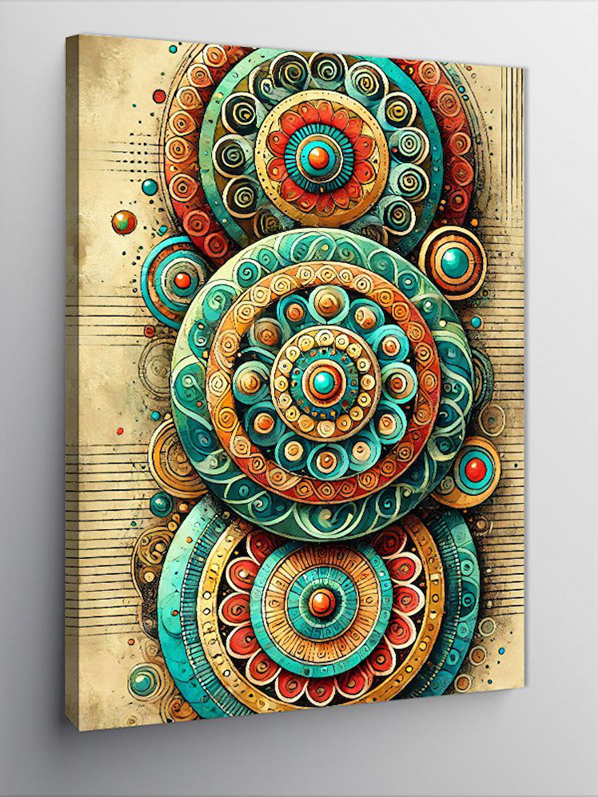 Kanvas Tablo Renkli Mandala Deseni