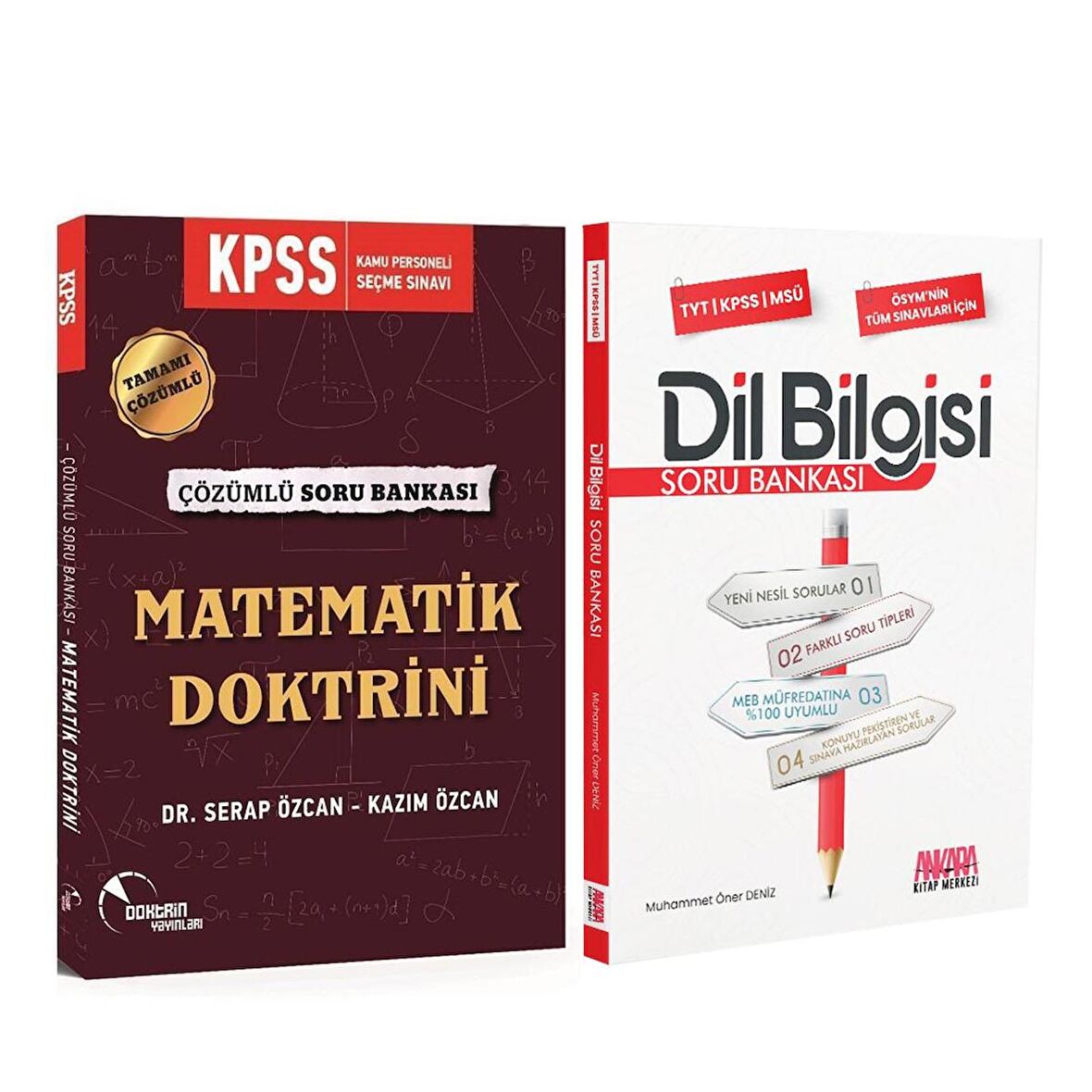Doktrin KPSS Matematik ve AKM Dil Bilgisi Soru Bankası Seti 2 Kitap