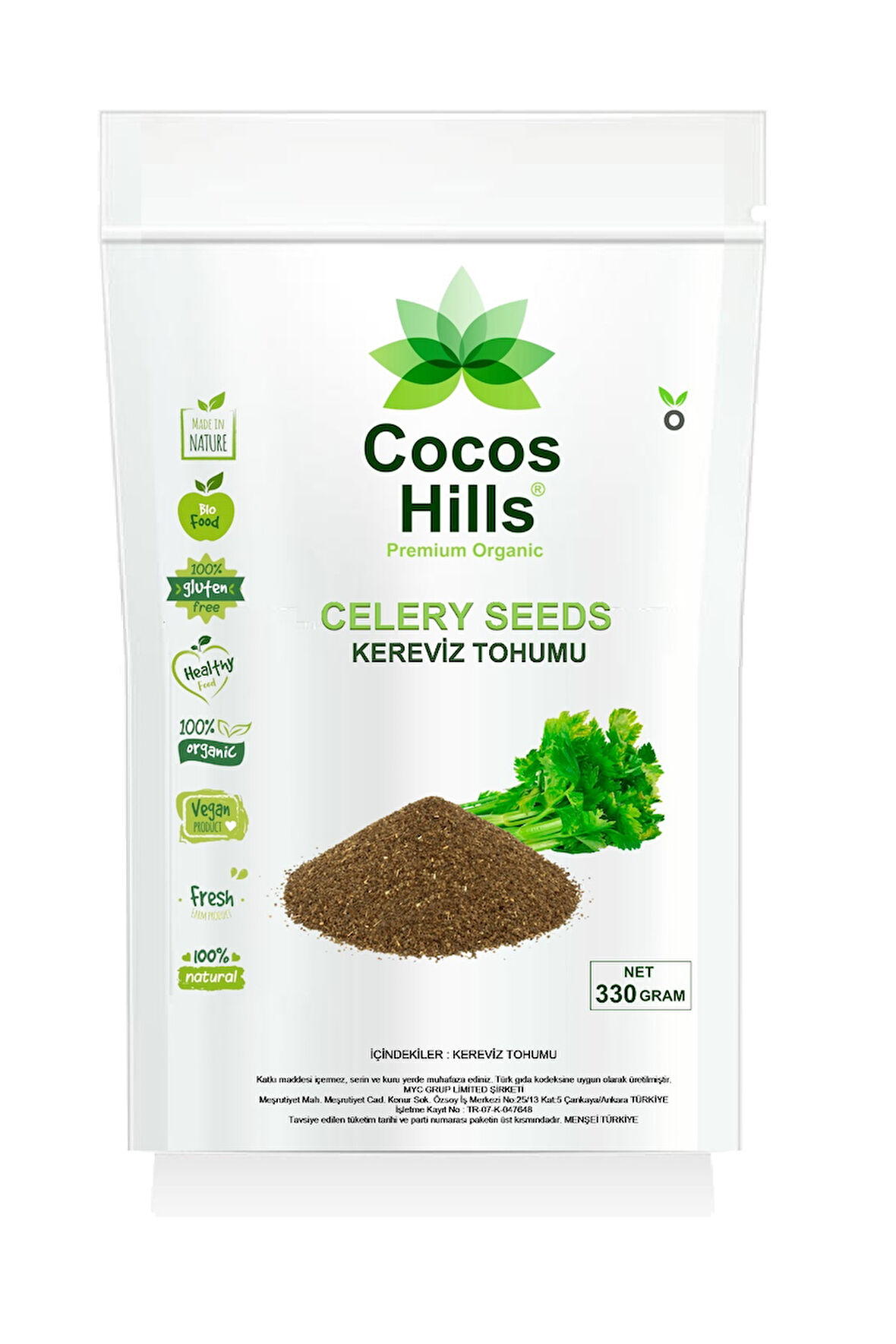 Cocos Hills Celery Seeds Kereviz Tohumu 330 gram