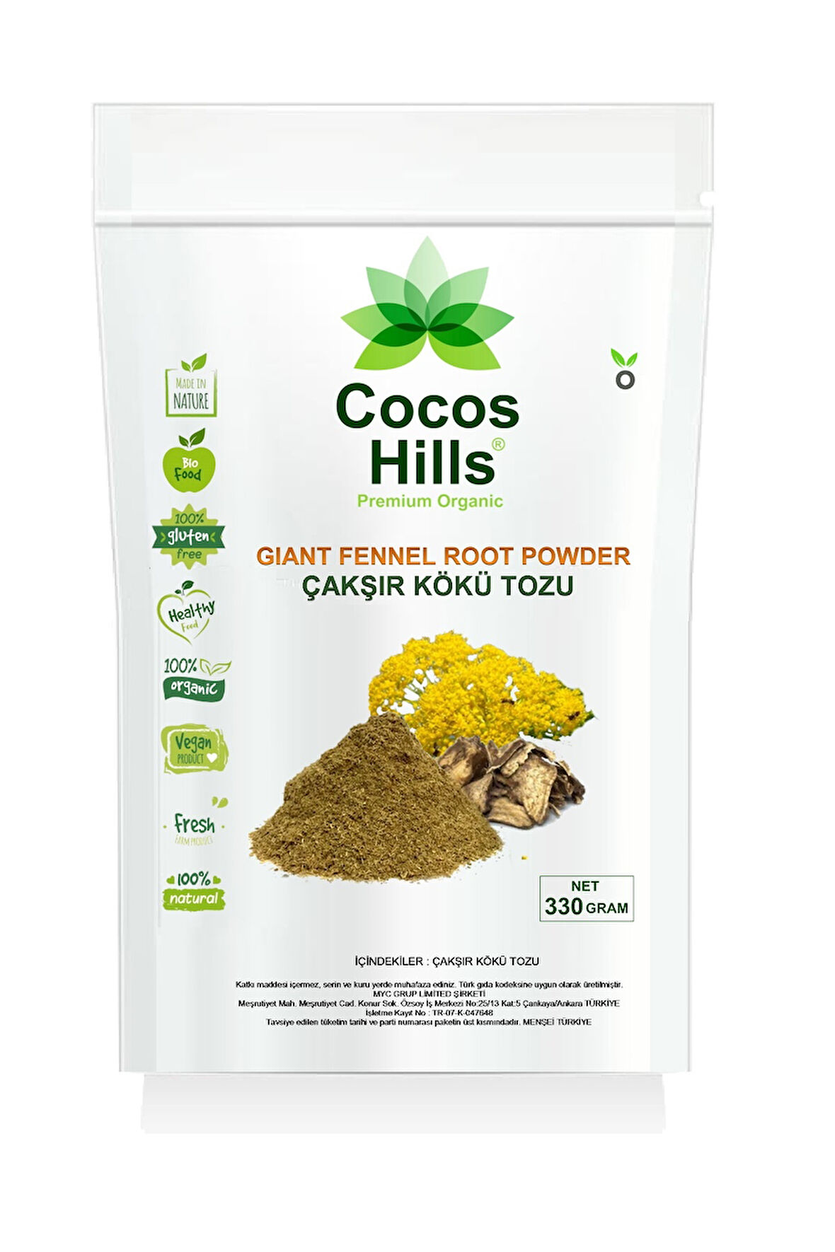 Cocos Hills Giant Fennel Root Powder Çakşır Kökü Tozu 330 gram