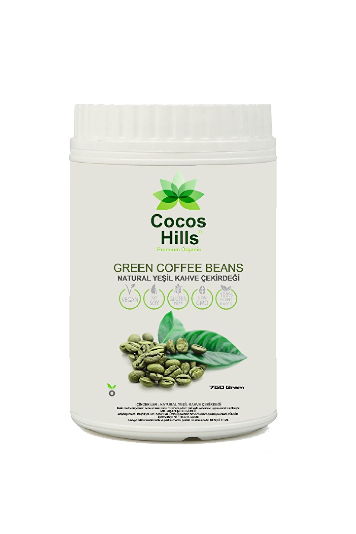 Cocos Hills Green Coffee Beans Yeşil Kahve Çekirdeği 750 gram