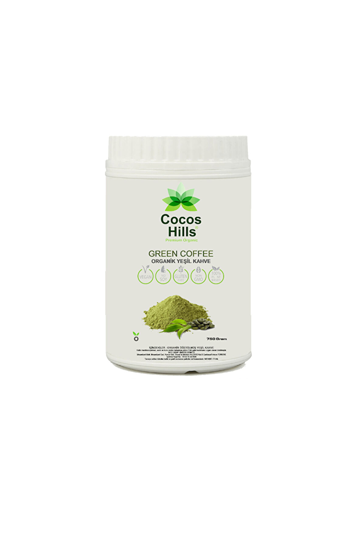 Cocos Hills Ground Green Coffee Öğütülmüş Yeşil Kahve 750 gram