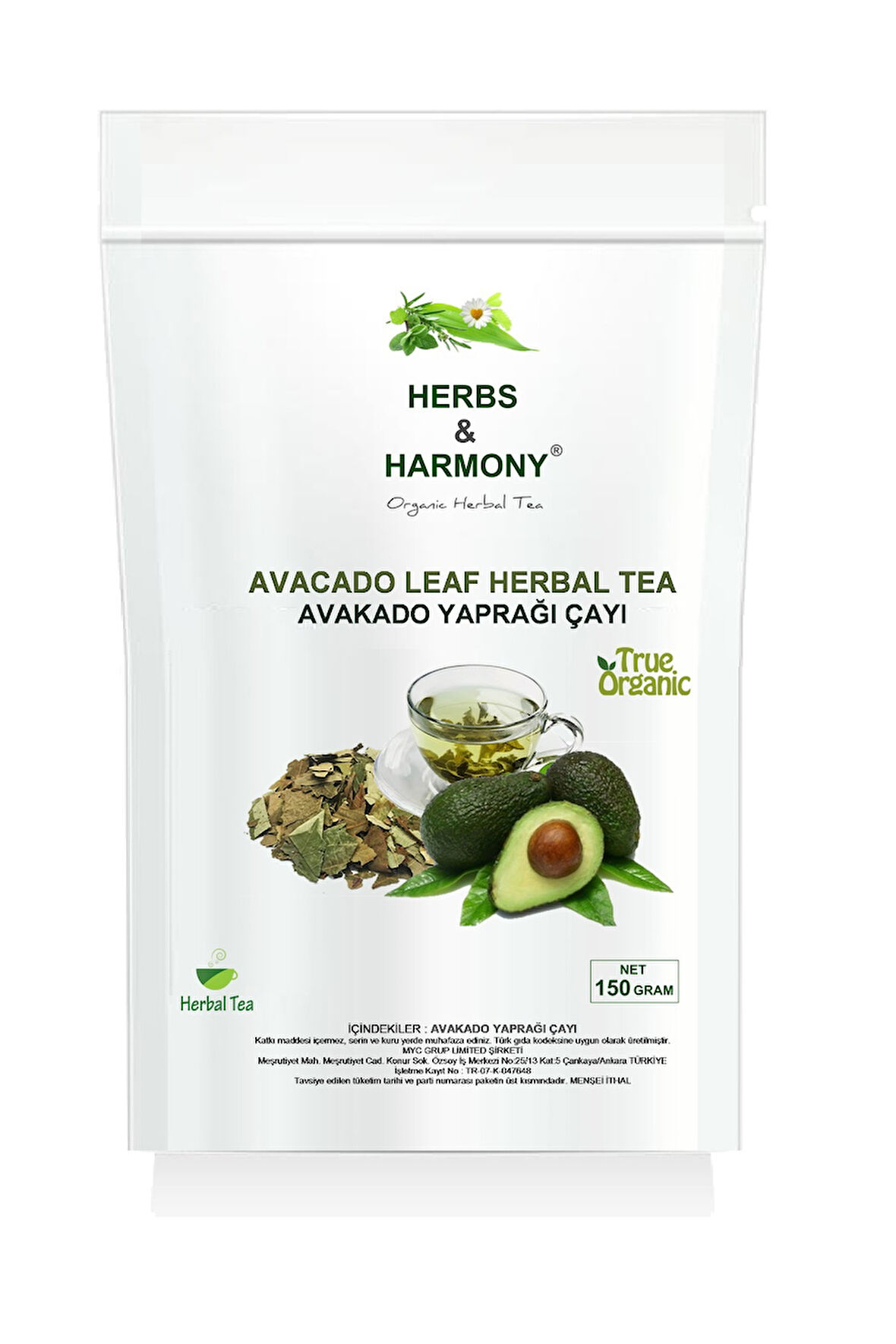 Herbs & Harmony Avocado Leaves Herbal Tea Avokado Yaprağı Bitki Çayı 150 gram