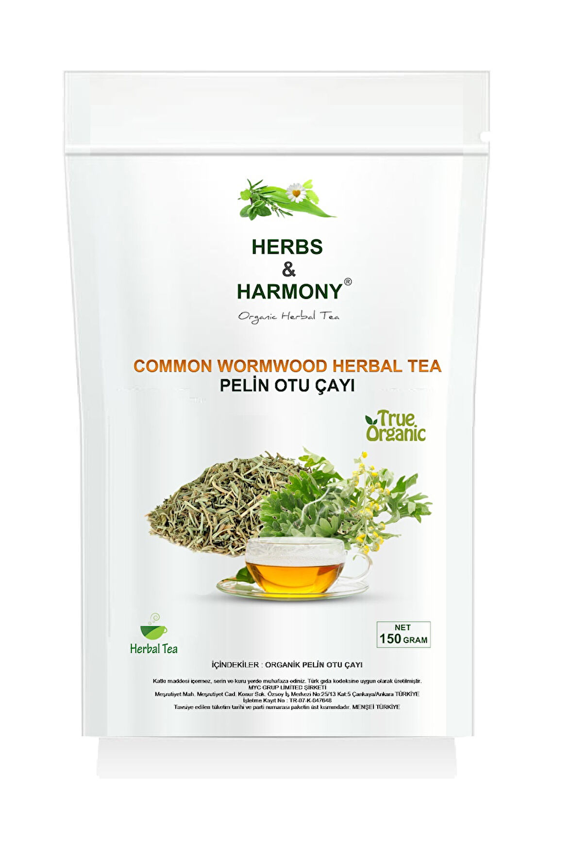 Herbs & Harmony Common Wormwood Herbal Tea Pelin Otu Bitki Çayı 150 gram