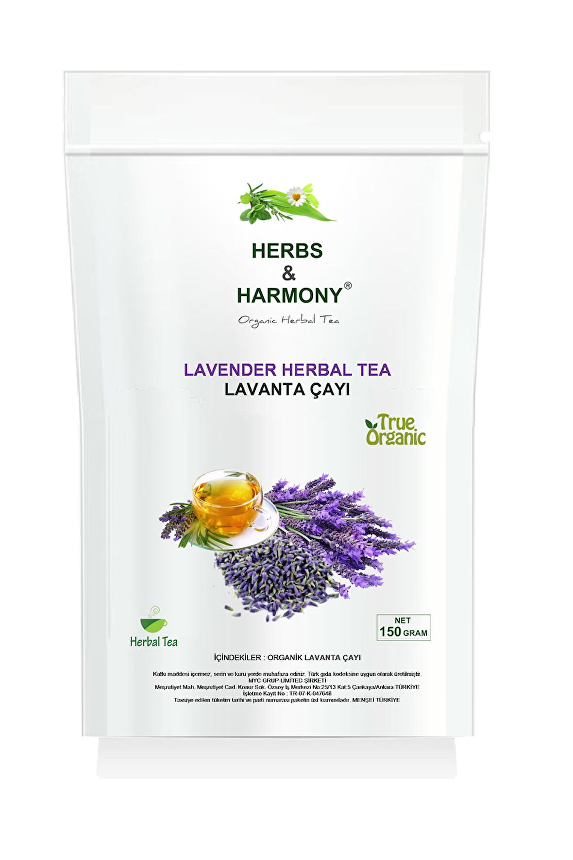 Herbs & Harmony Lavender Herbal Tea Lavanta Bitki Çayı 150 gram