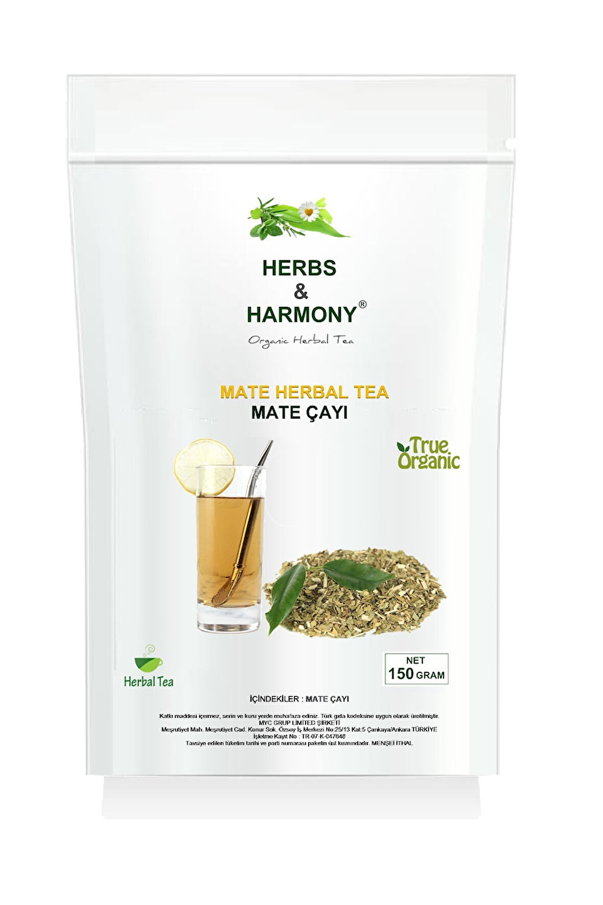 Herbs & Harmony Mate Herbal Tea Mate Bitki Çayı 150 gram