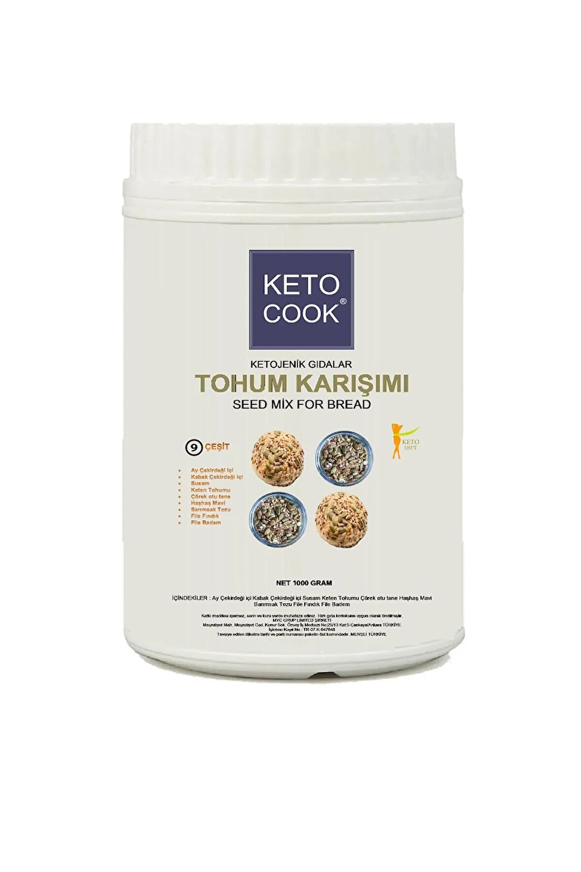 KetoCook Ekmek Tohum Karışımı 9 Çeşit (9 Seed Mıx Bread Flour) 1.000 Gram