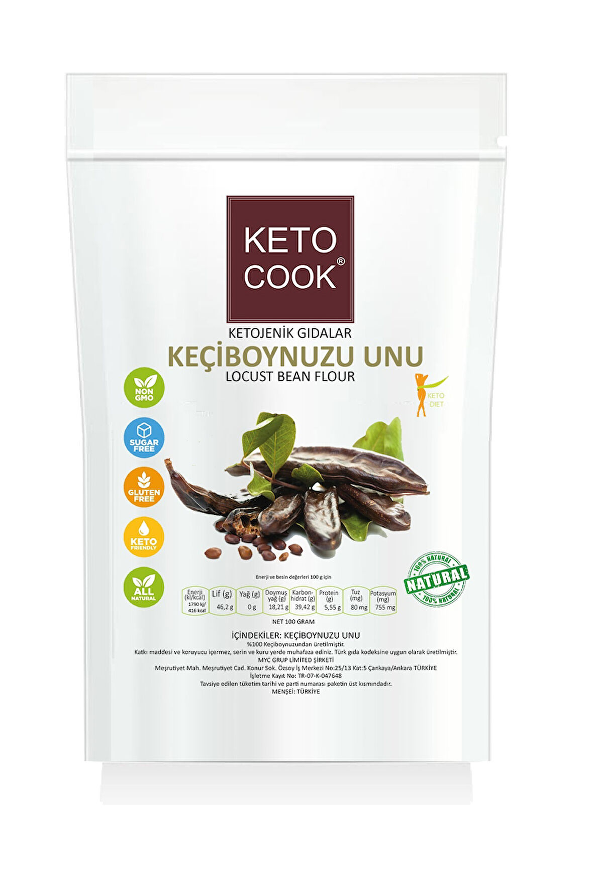KetoCook Keçiboynuzu Unu (CAROB FLOUR) 100 gr
