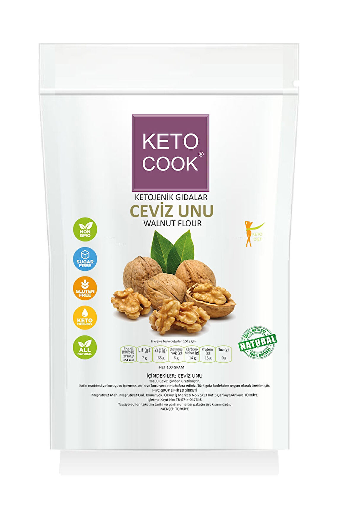 KetoCook Ketojenik Ceviz Unu ( Walnut Flour ) 100 gram