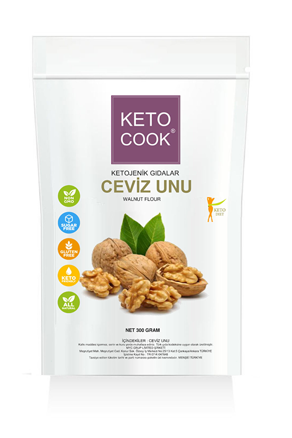 KetoCook Ketojenik Ceviz Unu ( Walnut Flour ) 300 gram