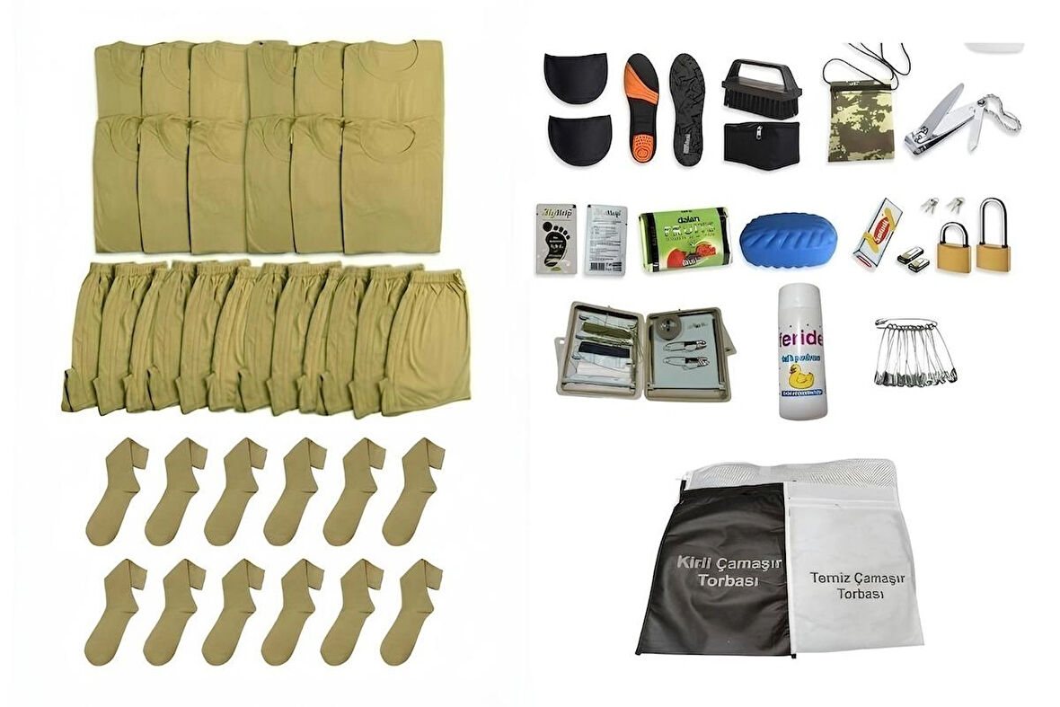 ASKET SET ATLET BOXER İHTİYAÇ SETİ ACEMİ BEDELLİ