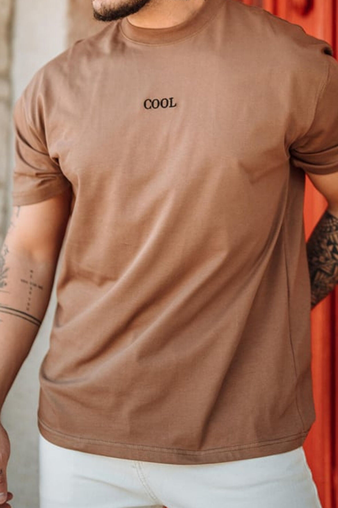 Erkek Cool Nakışlı Regular Bisiklet Yaka T-Shirt
