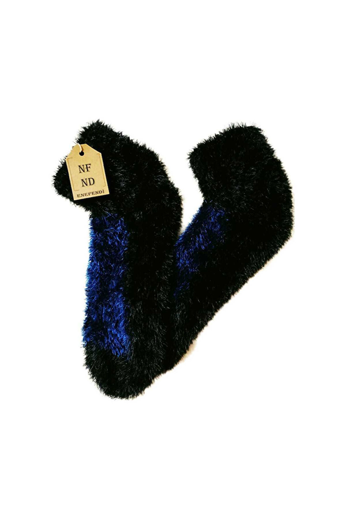 Termal Çorap Tüylü Kışlık Peluş Patik Şık Rahat Lacivert Siyah Ev-parti Çorabı