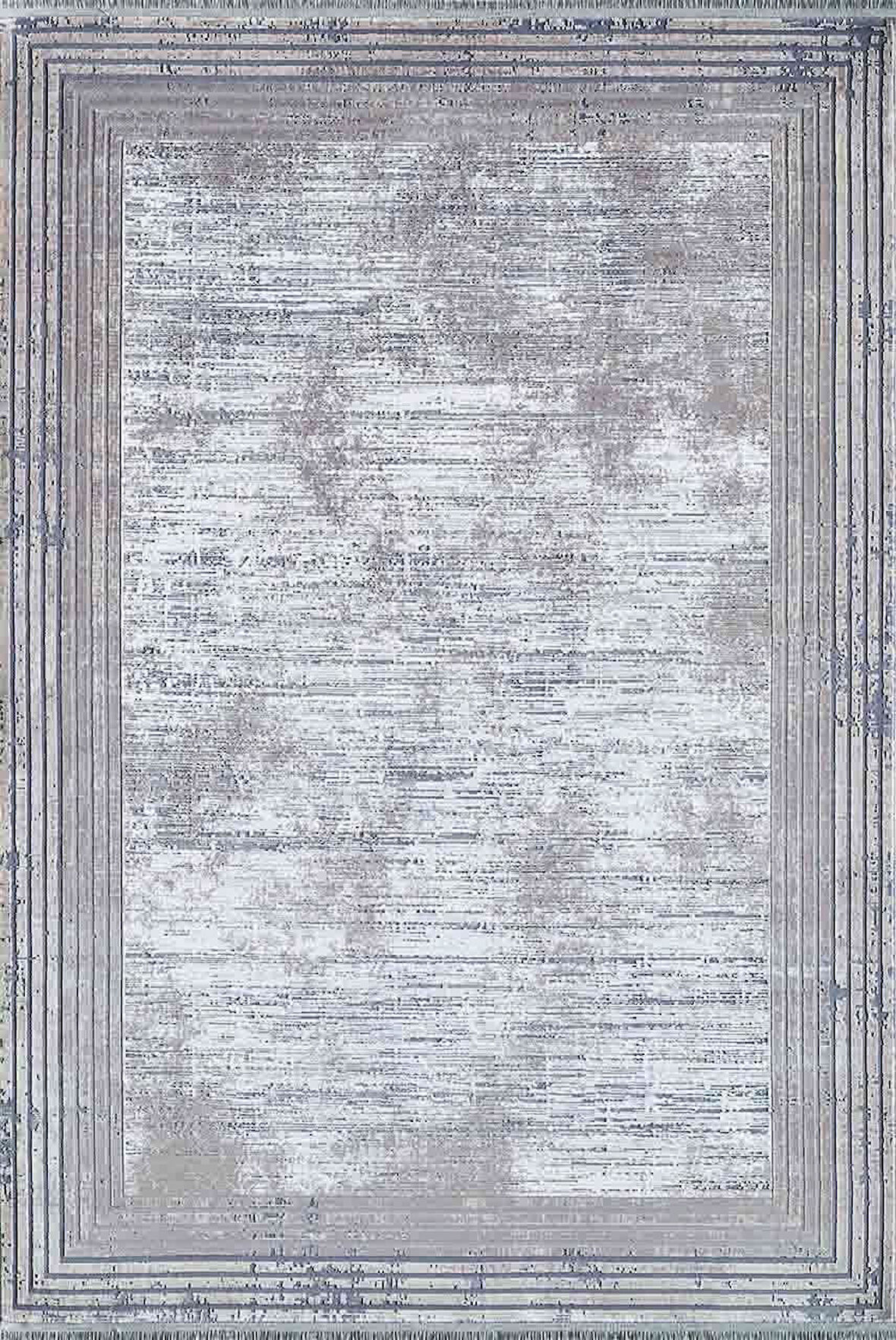 Artemis Halı Couture 008639A Gri Bej Çerçeveli Eskitme İpek Halı