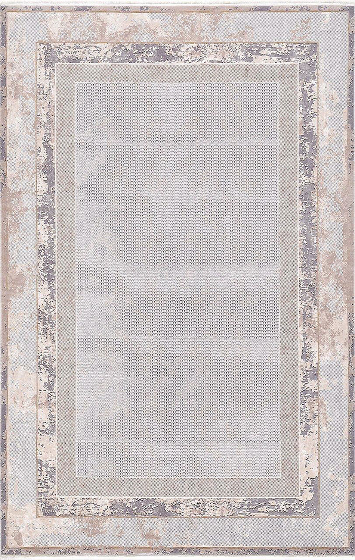 Artemis Halı Couture 00930A Gri Gold Çerçeveli Eskitme İpek Halı