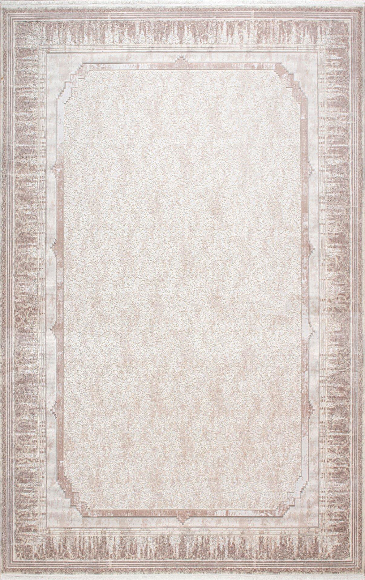 Artemis Halı Couture 05198C Bej Kemik Çerçeve Desenli İpek Halı