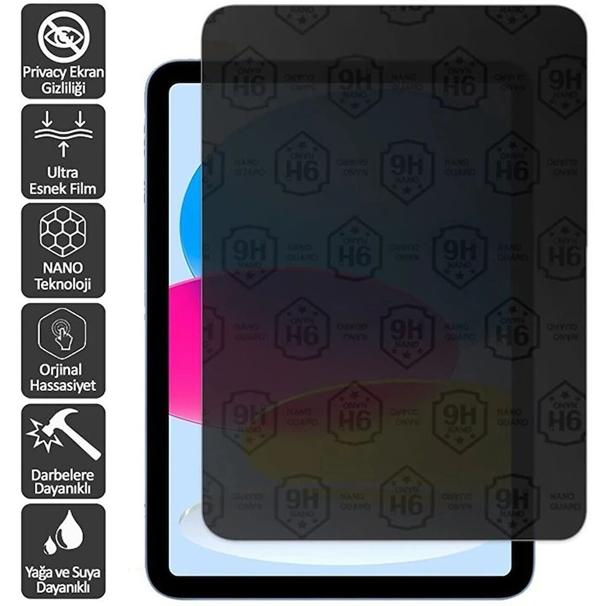 Samsung Uyumlu Galaxy Tab A SM-P580 Hayalet Cam Nano Kırılmaz Ekran Koruyucu