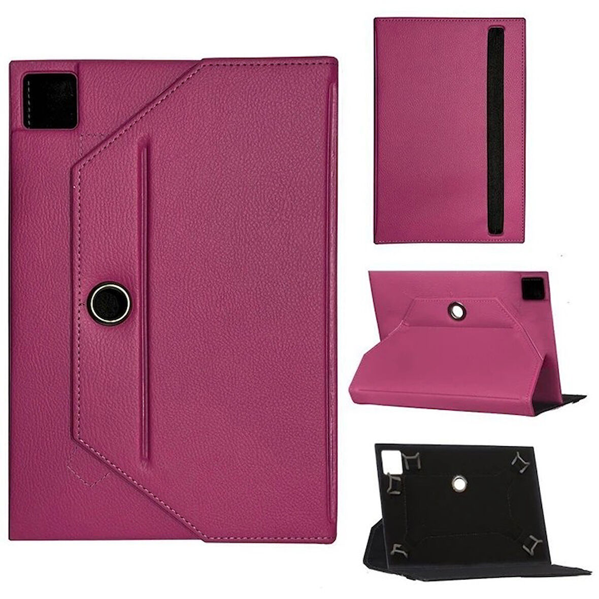 Apple Uyumlu iPad Pro 12.9 6. Nesil A2764 Universal Standlı Tablet Kılıfı Pembe