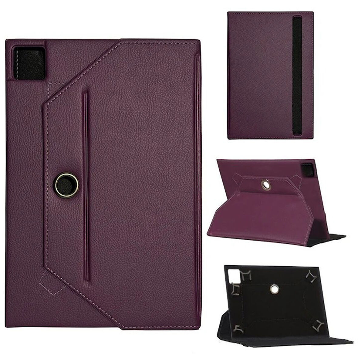 Samsung Uyumlu Galaxy Tab S7 FE SM-T730 Universal Standlı Tablet Kılıfı Mor