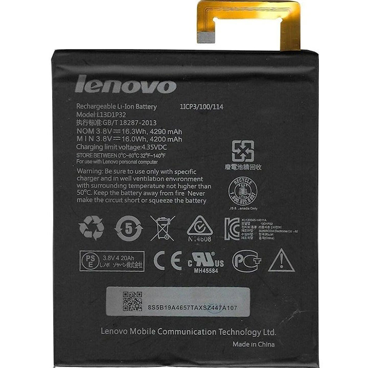 Lenovo A8-50 Batarya Pil