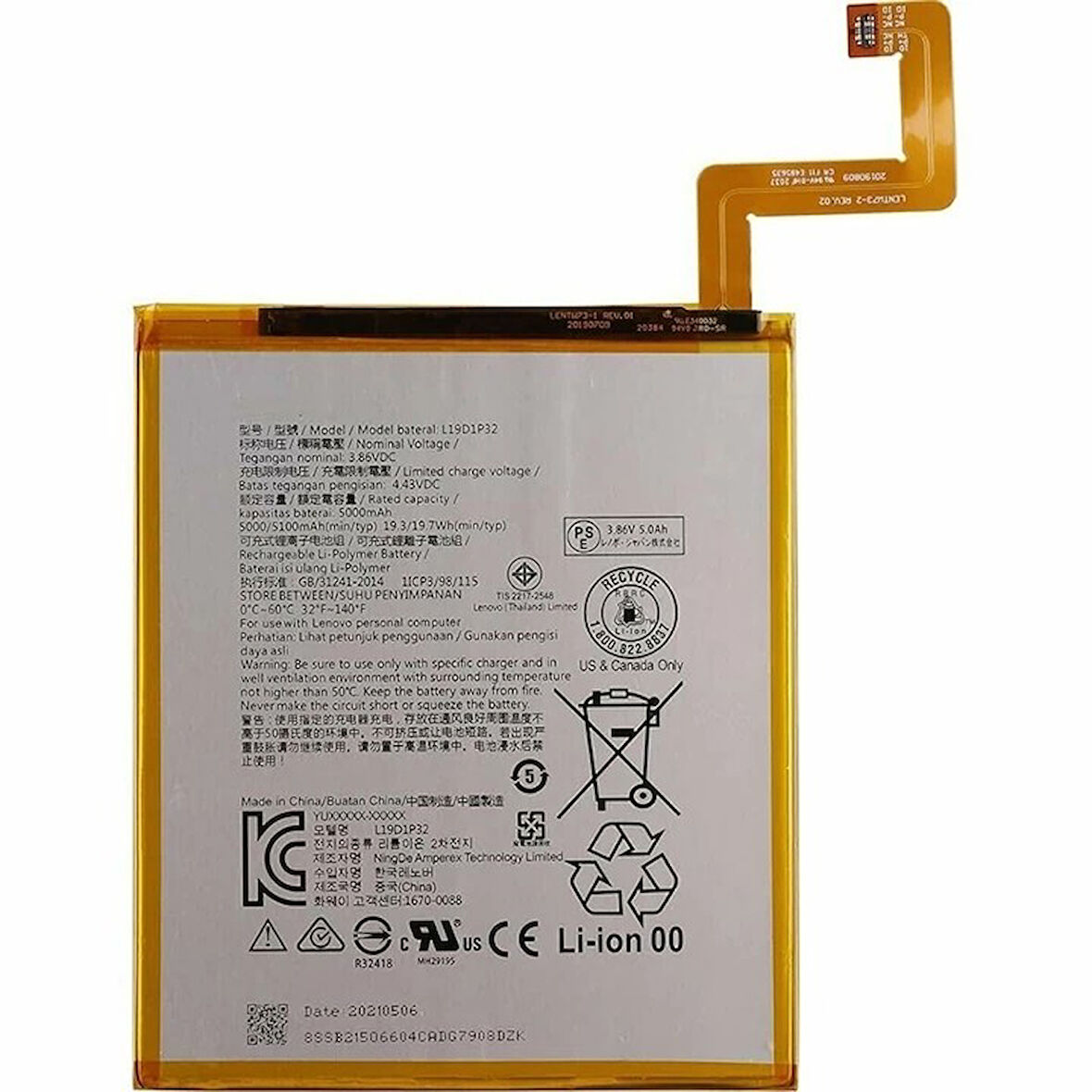 Lenovo Tab M10 3. Nesil TB328XU Batarya Pil
