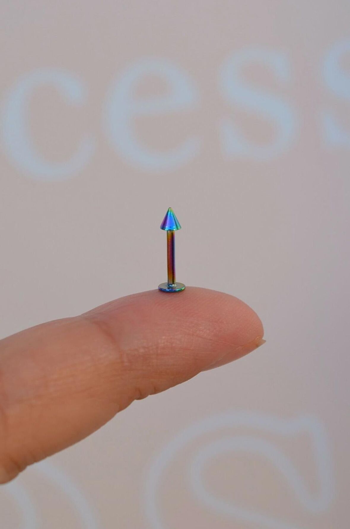 Hologram Renk Arkası Düz 316 L Çelik Piercing Tragus Helix Kıkırdak Lob Dudak 8 mm