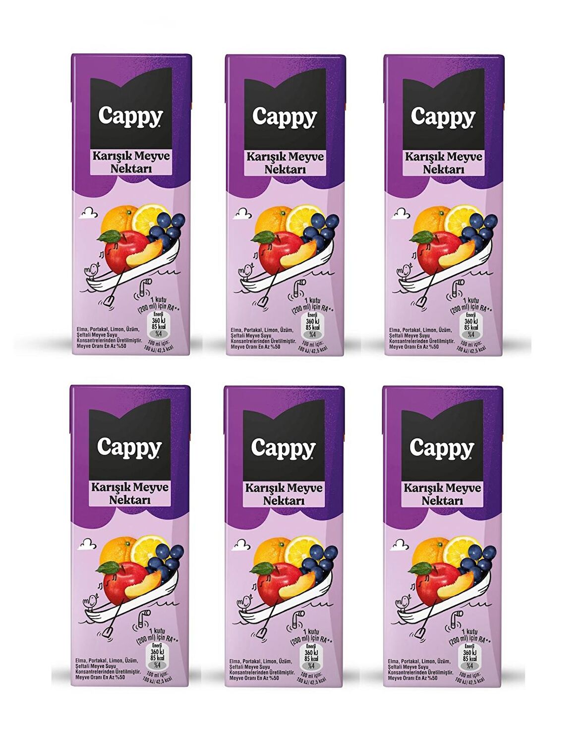 Cappy Bahçe Karışık Meyve Nektarı 200 Ml X 6 Adet